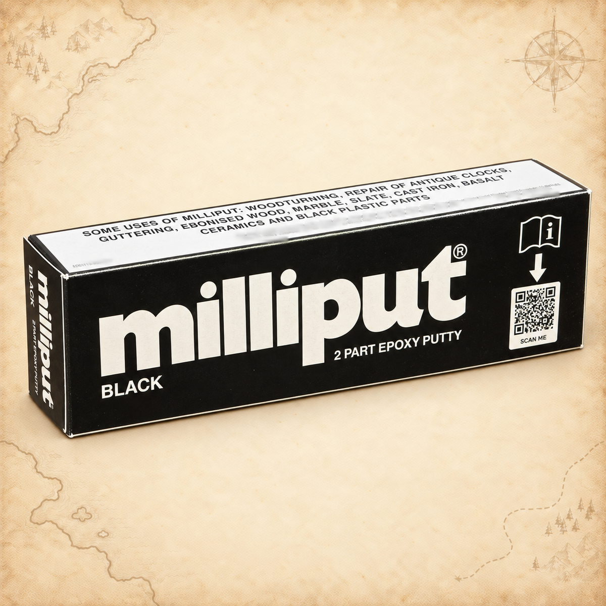 Milliput: Black (4oz/pack), box front