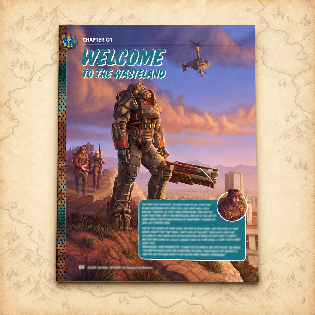 Fallout: Factions - Core Rulebook, interior pages