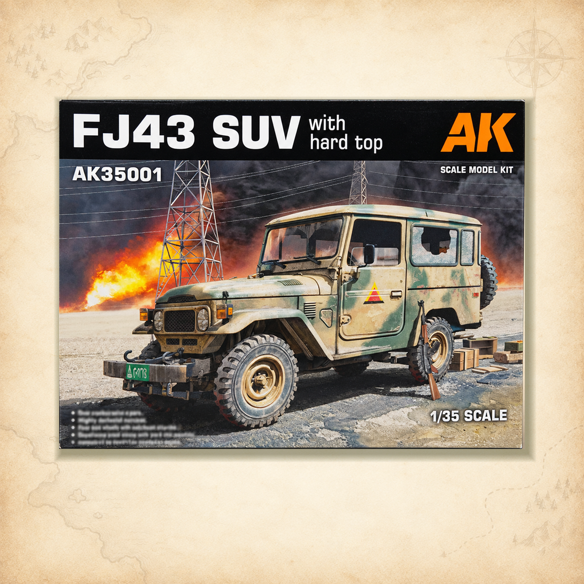 AK Interactive: 1/35 FJ43 SUV with Hard Top Plastic Model Kit, box front