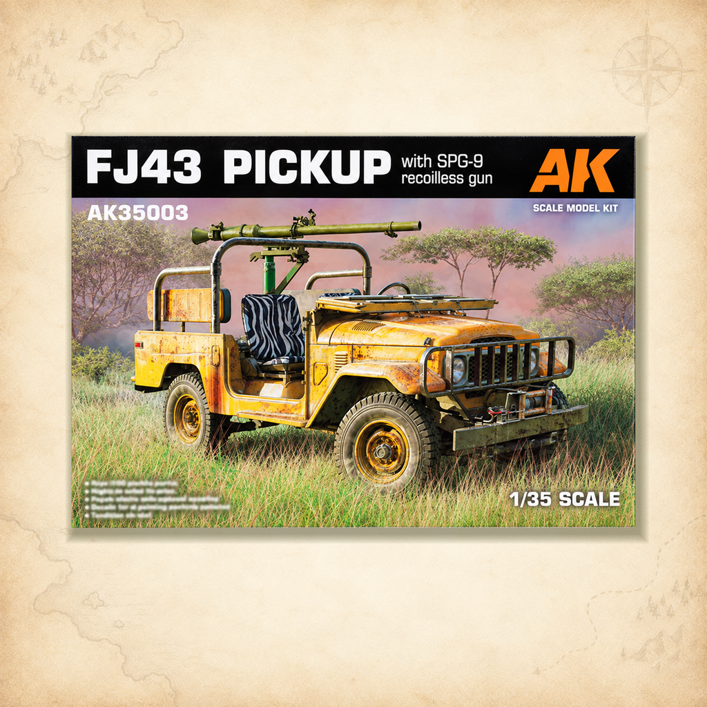 AK Interactive: 1/35 FJ43 Pickup with SPG-9 Recoilless Gun Plastic Model Kit, box front