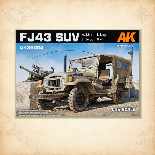 AK Interactive: 1/35 FJ43 SUV with Soft Top IDF & LAF, box front