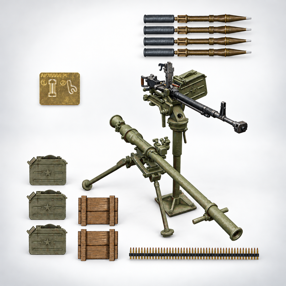 AK Interactive: 1/35 Infantry Support Weapon Set 1 DShKM & SPG-9, product