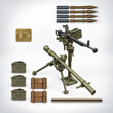 AK Interactive: 1/35 Infantry Support Weapon Set 1 DShKM & SPG-9