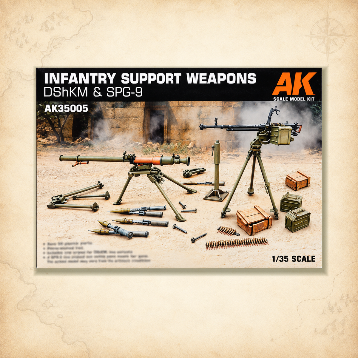 AK Interactive: 1/35 Infantry Support Weapon Set 1 DShKM & SPG-9, box front