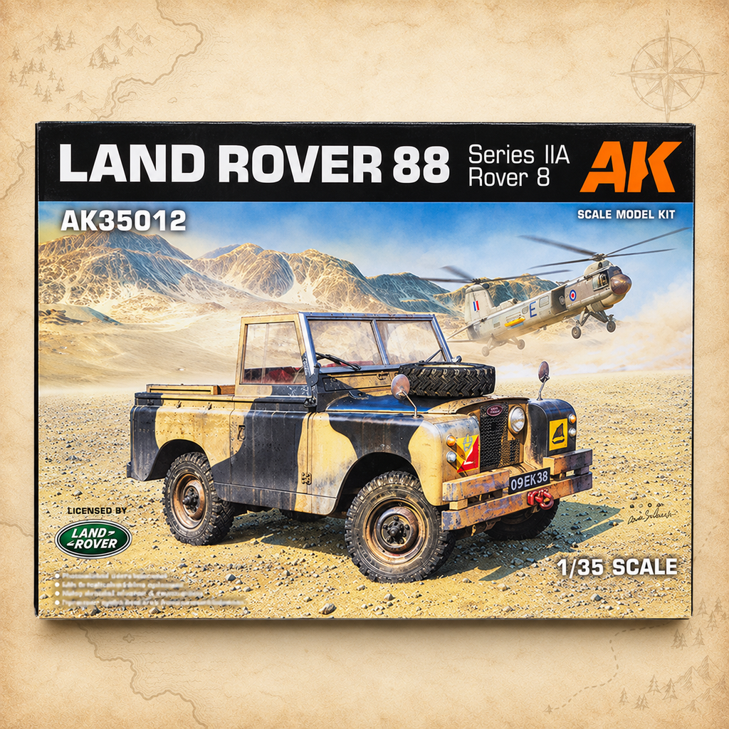 AK Interactive: 1/35 Land Rover 88 Series IIA Rover 8, box front