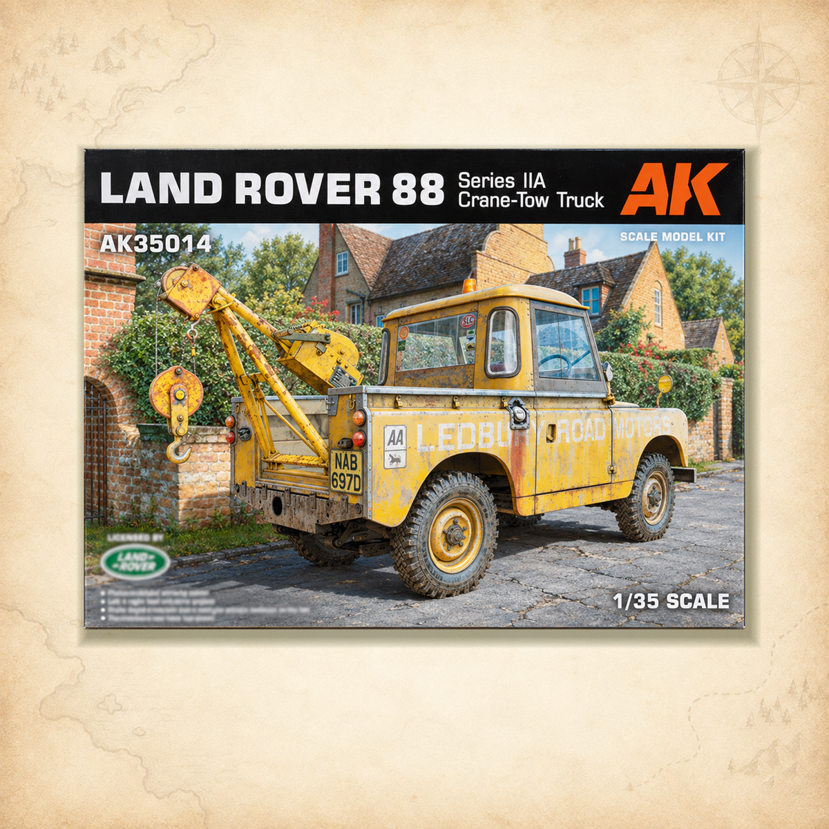 AK Interactive: 1/35 Land Rover 88 Series IIA -Crane / Tow Truck, box front