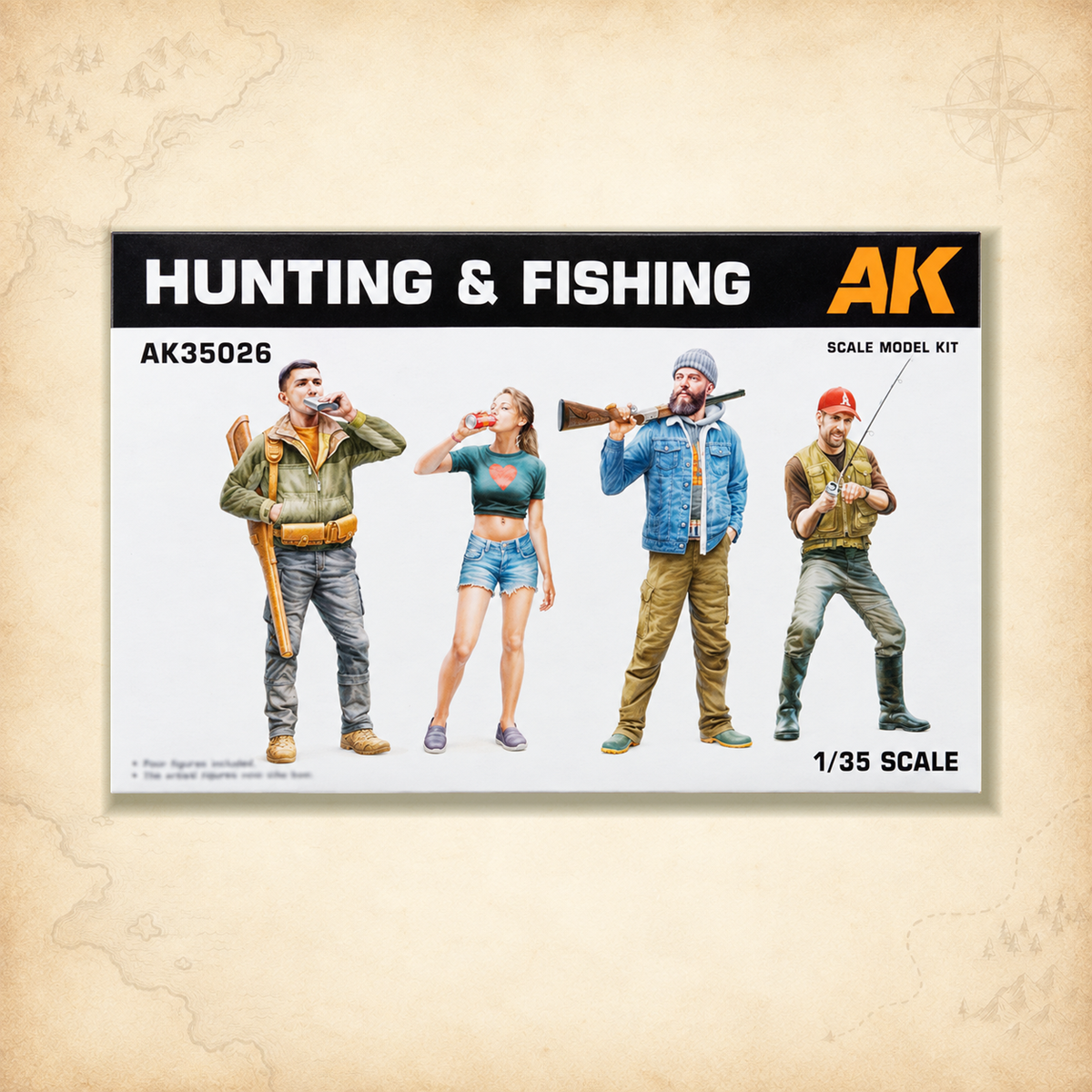 AK Interactive: 1/35 Hunting & Fishing Kit, box front