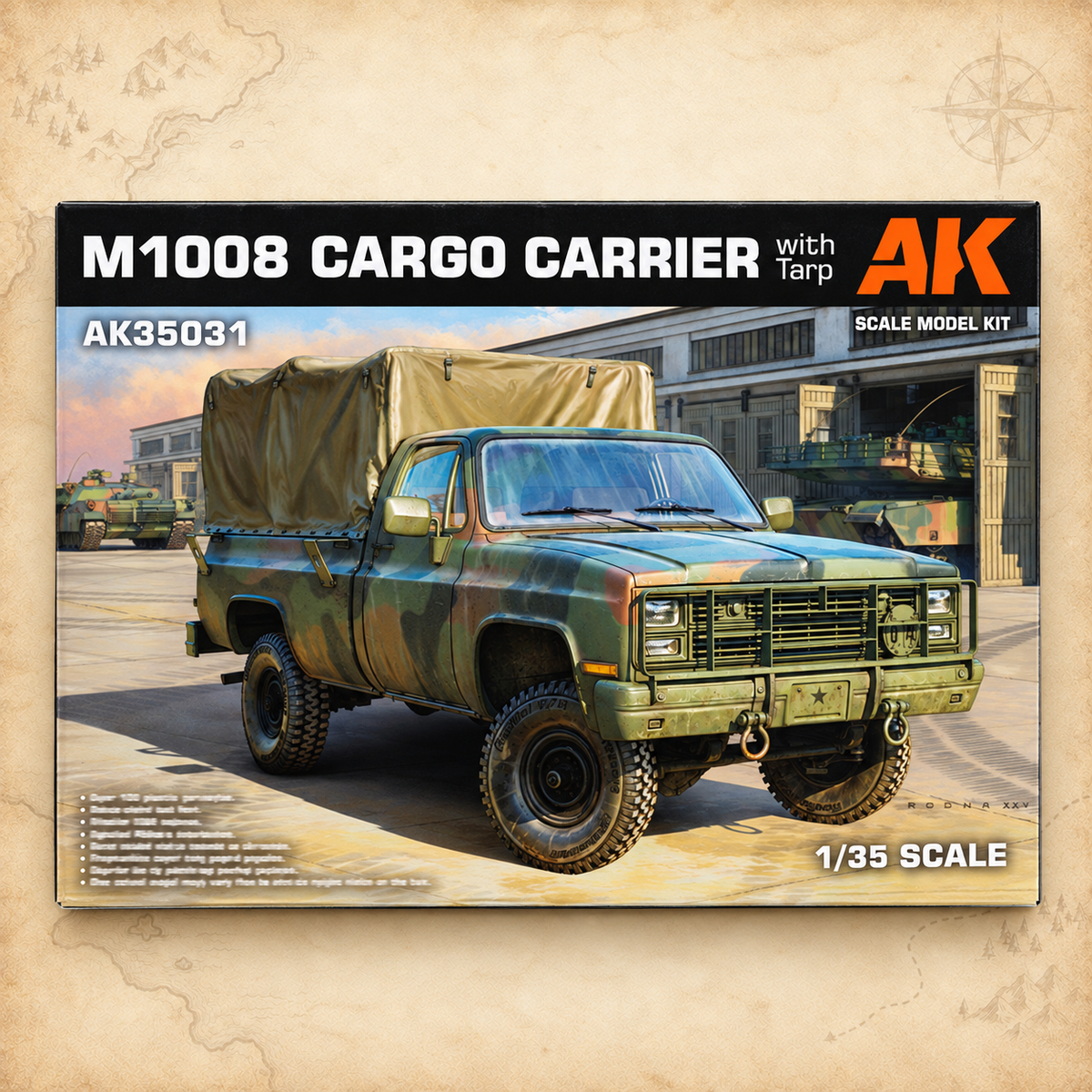 AK Interactive: 1/35 M1008 Troop Carrier With Tarp, box front