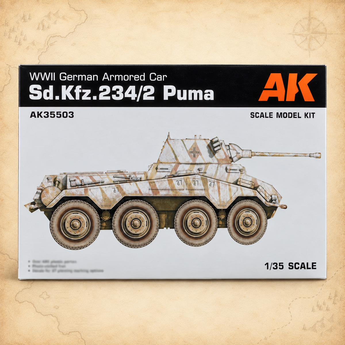 AK Interactive: 1/35 SD.KFZ.234/2 PUMA Plastic Model Kit, box front