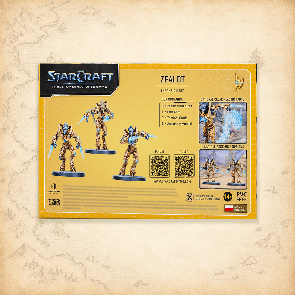 StarCraft: Zealot (Protoss Expansion Set), box back