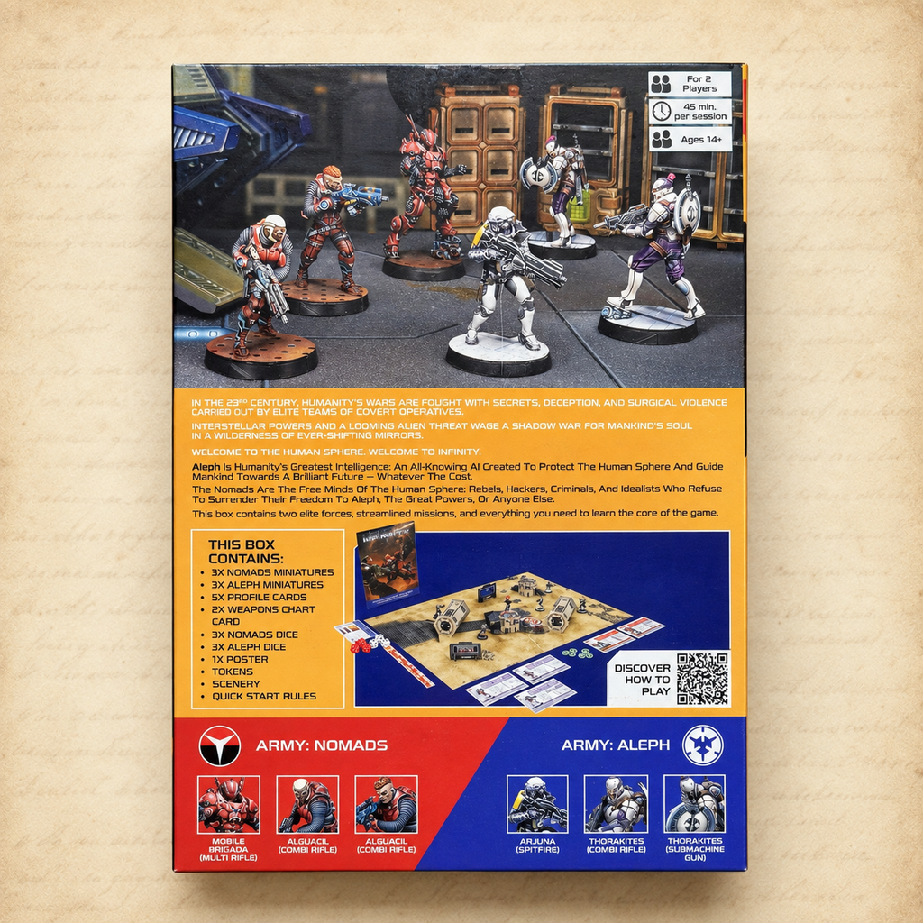 Infinity: Essentials START HERE Nomads - ALEPH, box back