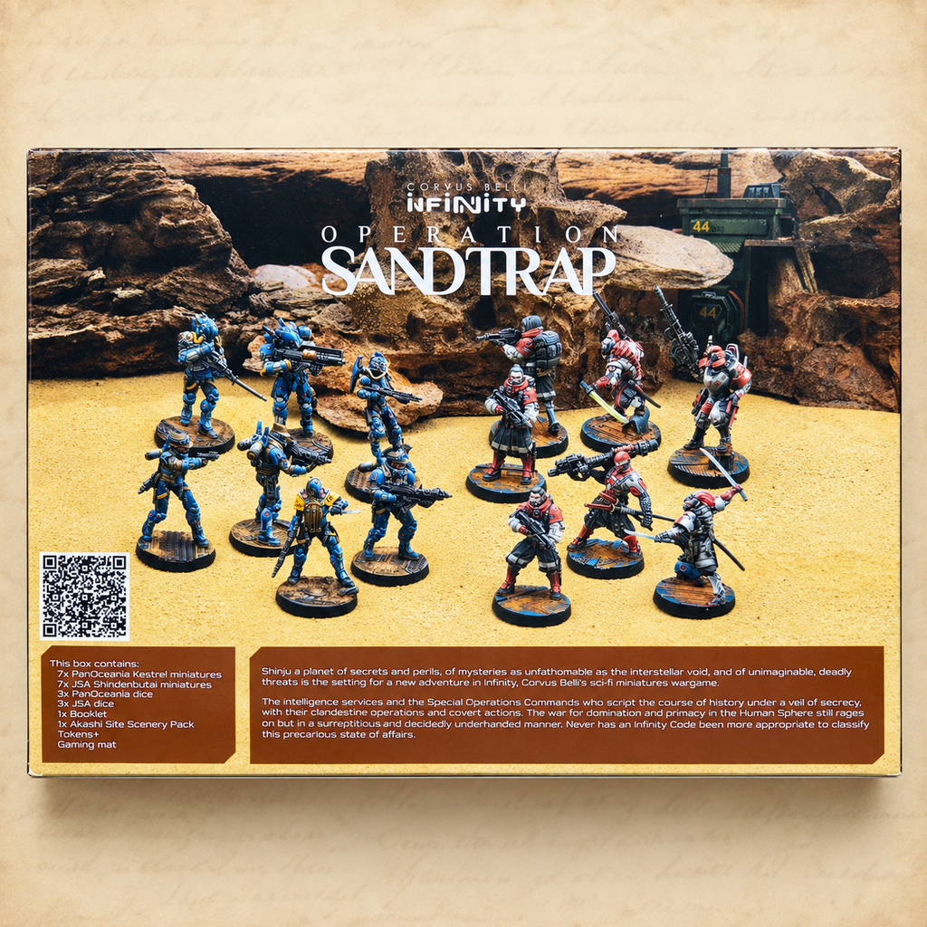 Infinity: Operation Sandtrap (Two-Player Battle Pack), box back