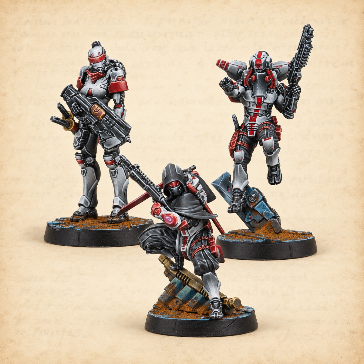 Infinity: Beyond Operation Sandtrap, JSA miniatures close up