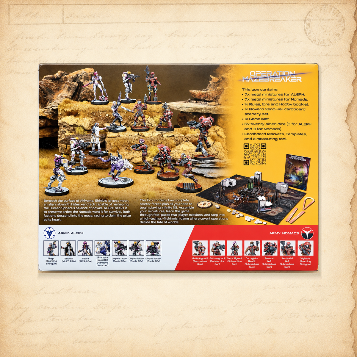 Infinity: Operation Mazebreaker Battle Pack, box back