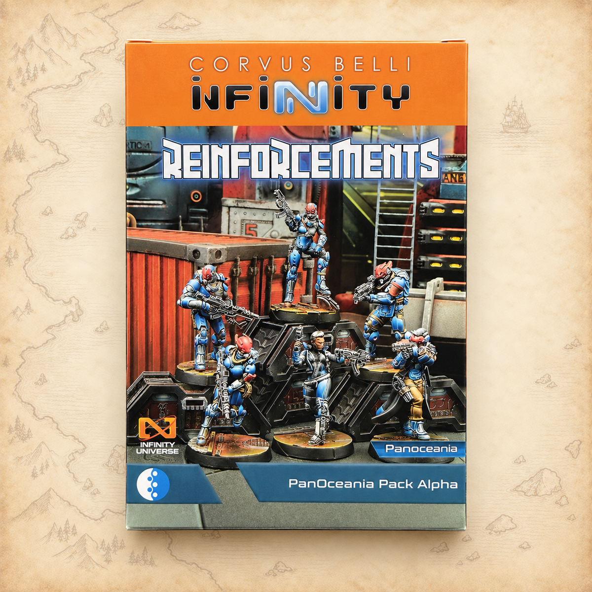 Infinity: Reinforcements PanOceania Pack Alpha, box back