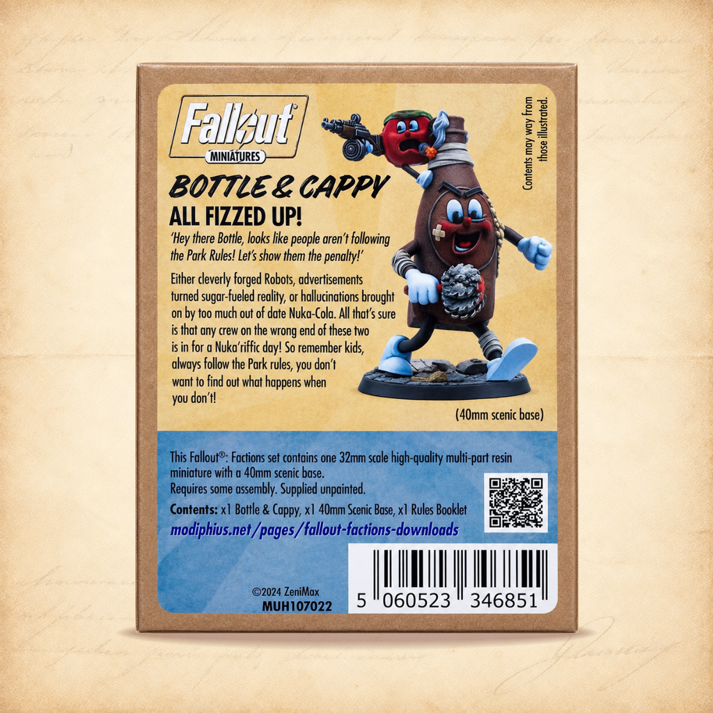 Fallout: Miniatures - Bottle and Cappy, All Fizzed Up, box back