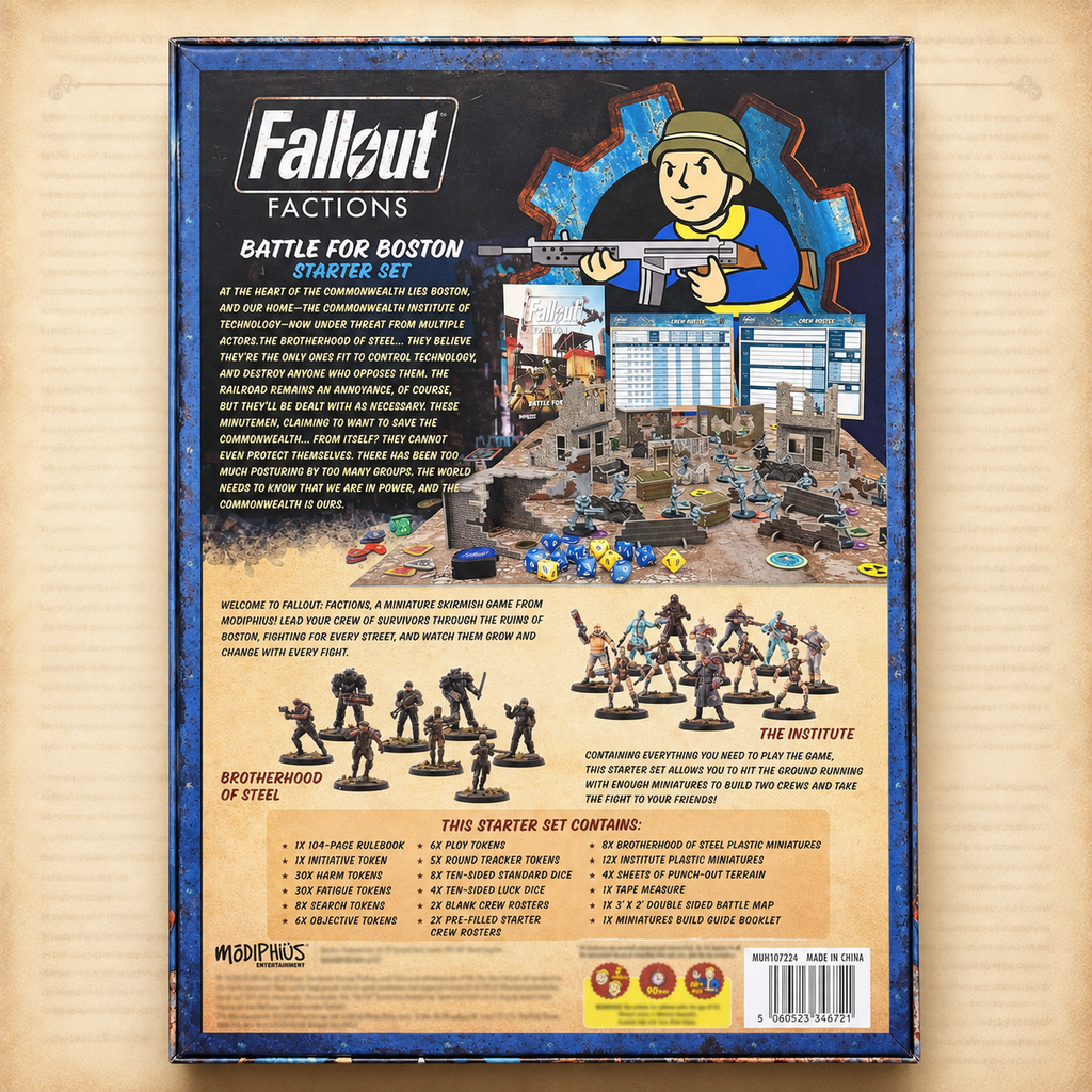 Fallout: Factions - Battle for Boston Starter Set, box back