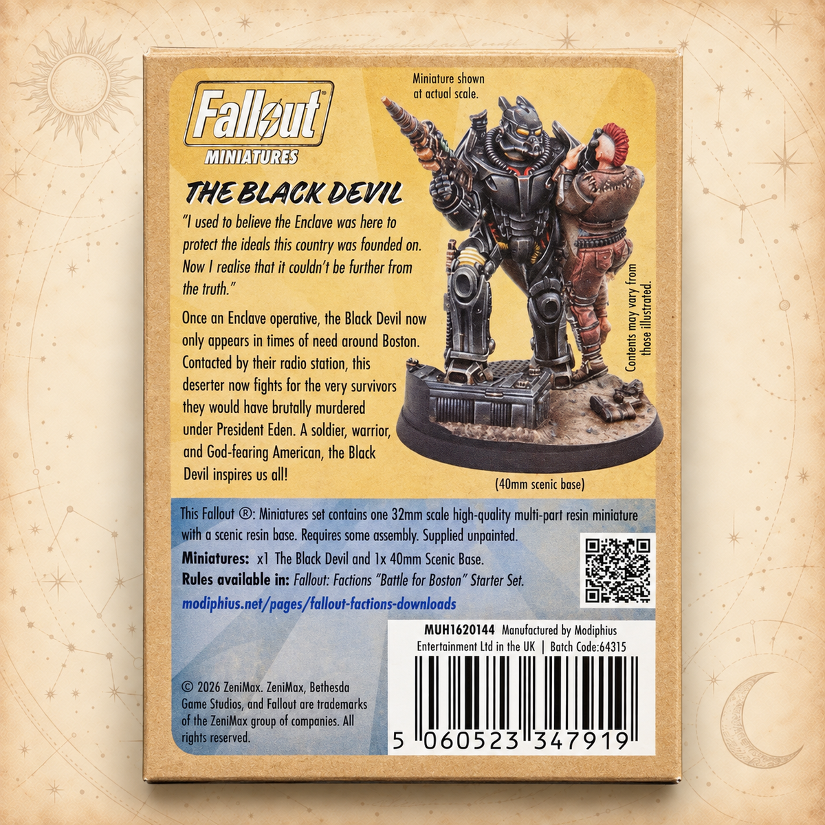 Fallout: Wasteland Warfare: The Black Devil, box back