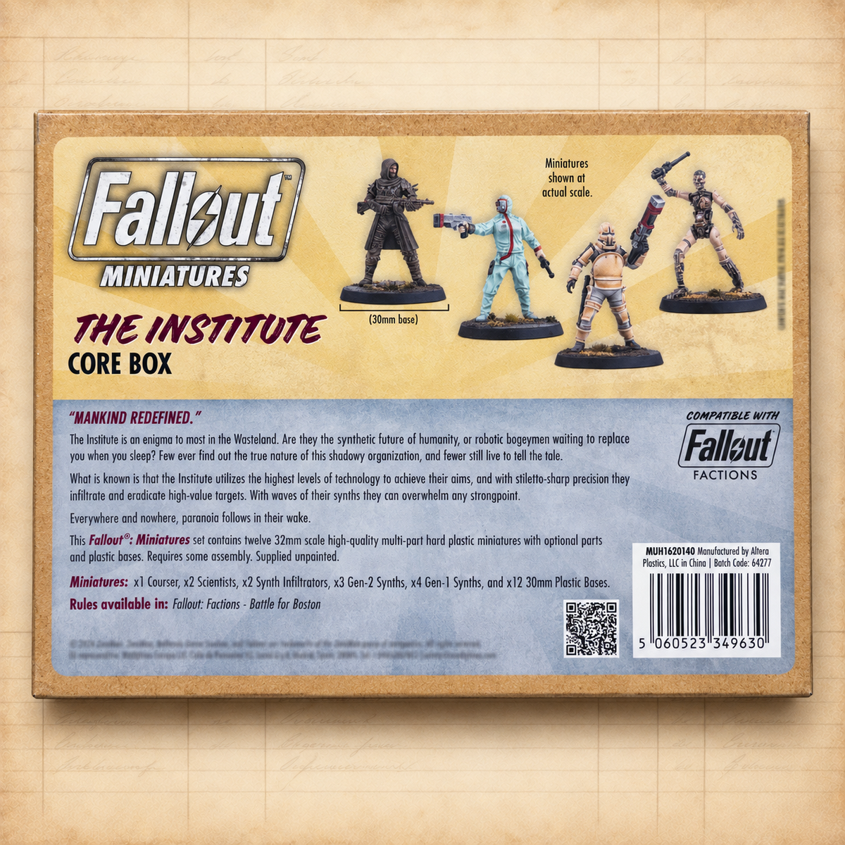 Fallout: Miniatures - Institute Core Box (Plastic), box back