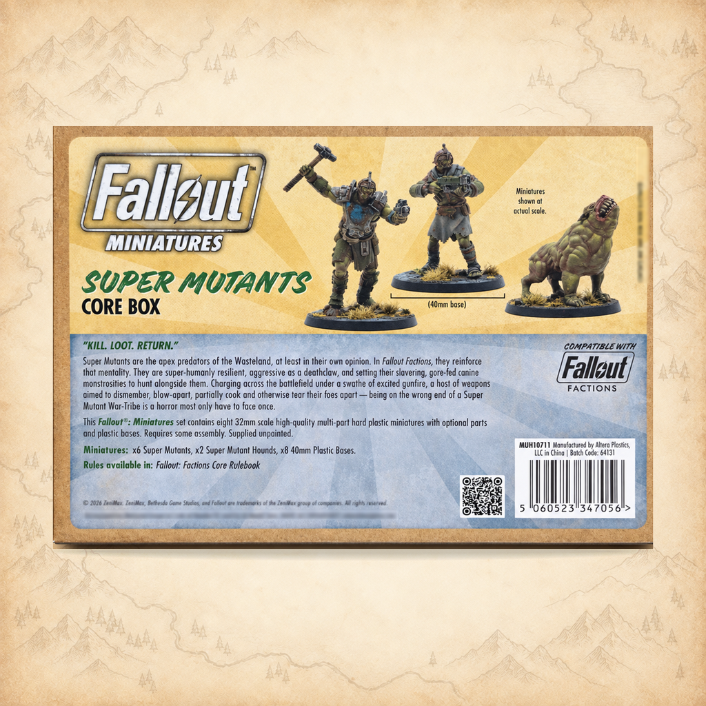 Fallout: Miniatures - Super Mutants Core Box (Plastic), box back