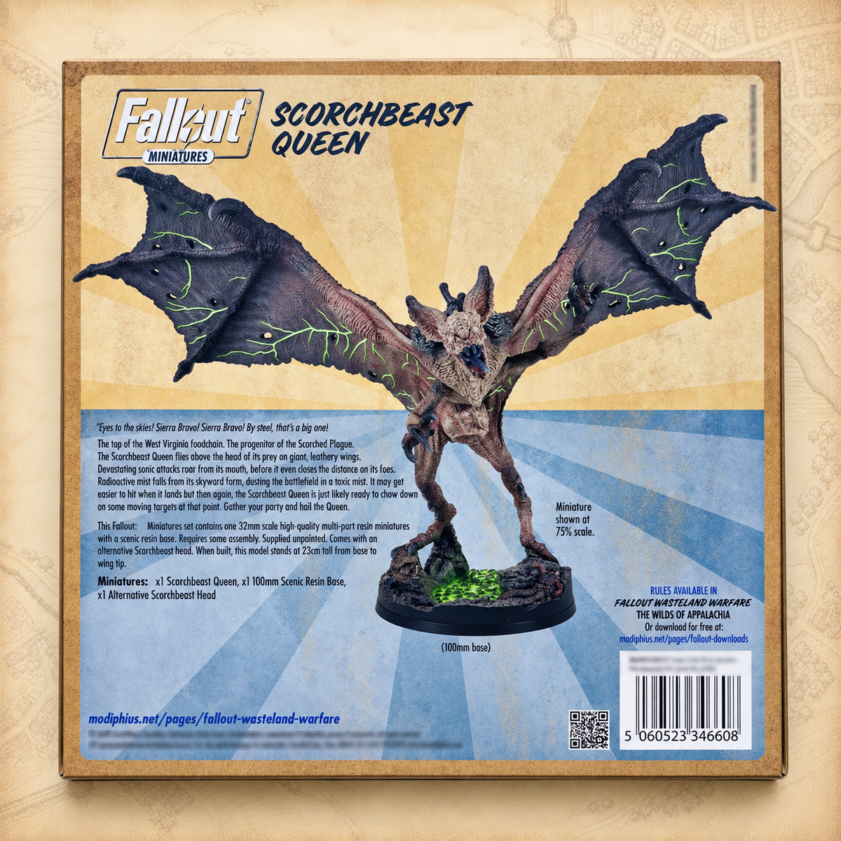 Fallout: Miniatures - Scorched - Scorchbeast Queen, box back