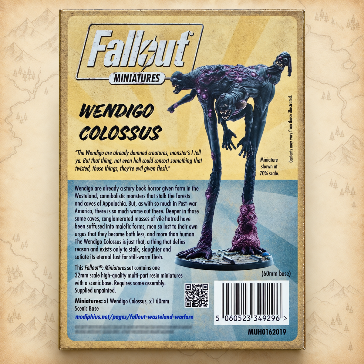 Fallout: Miniatures - Cryptids - Wendigo Colossus, box back
