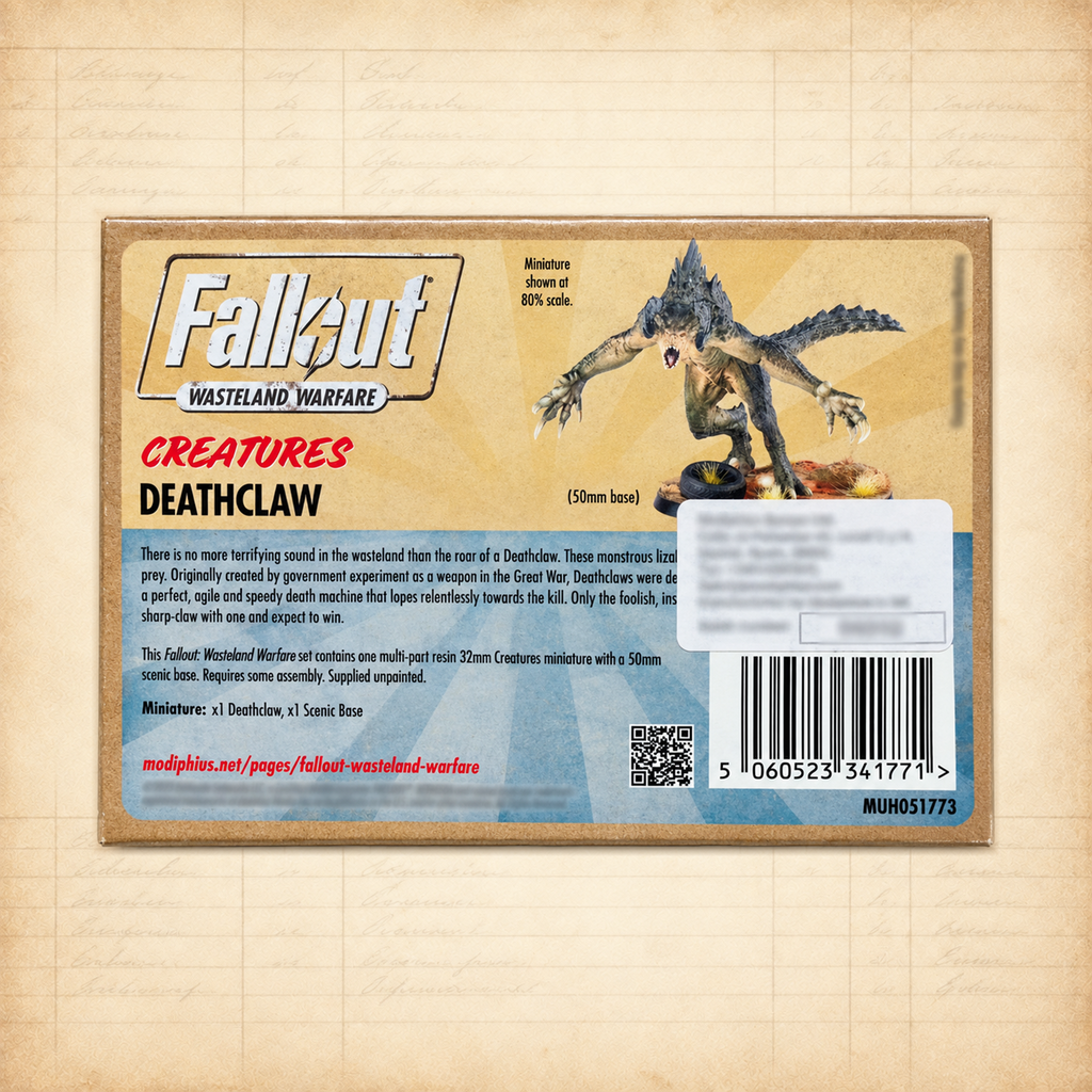 Fallout: Wasteland Warfare | Wasteland Creatures Deathclaw (2019), box back