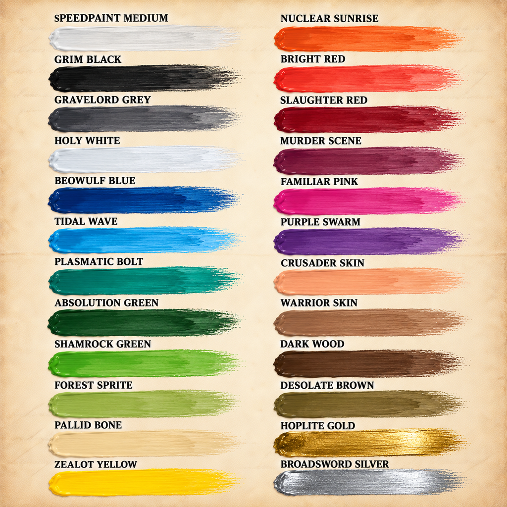 Army Painter: Speedpaint Most Wanted Set 2.0, colour swatches