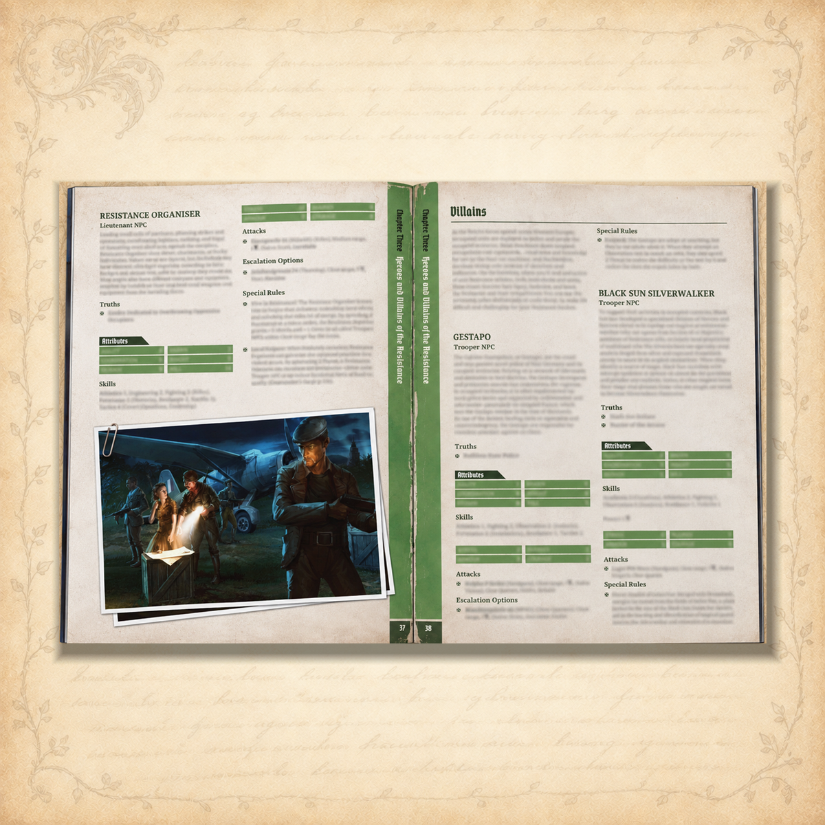 Achtung! Cthulhu: 2d20 Vive La Resistance, inside pages