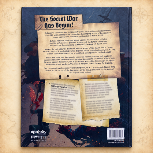 Achtung! Cthulhu: 2d20 Player's Guide, box back