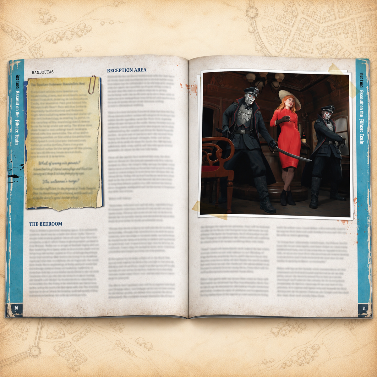 Achtung! Cthulhu: 2d20 Assault on the Fuhrer Train, inside pages 2