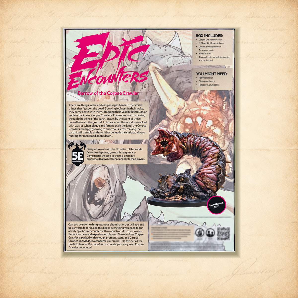 Epic Encounters: Barrow of the Corpse Crawler, box back