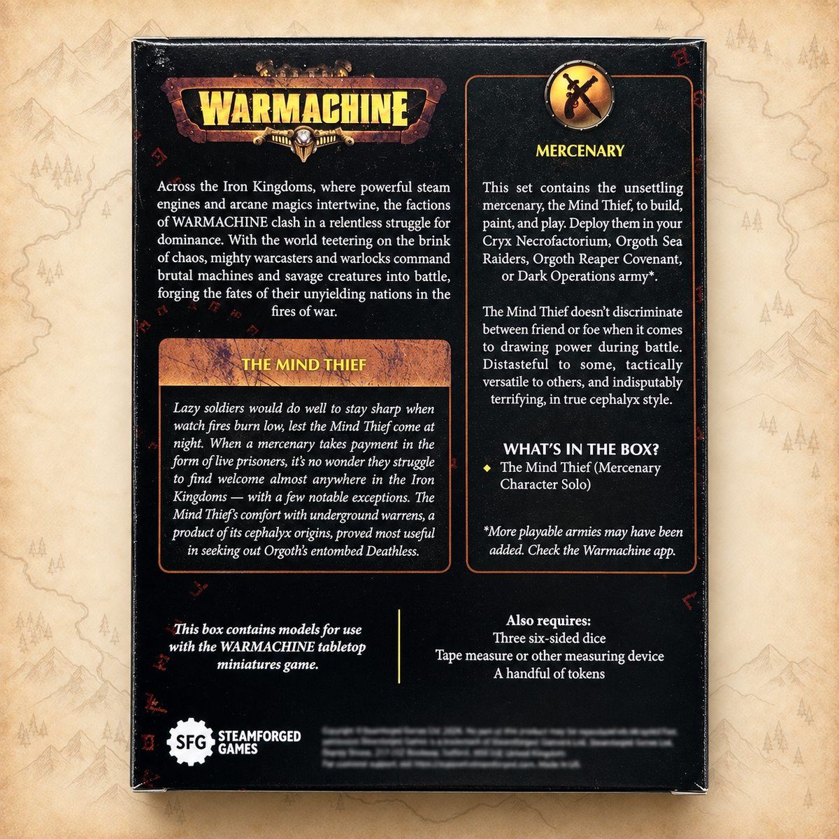 Warmachine: The Mind Thief, box back