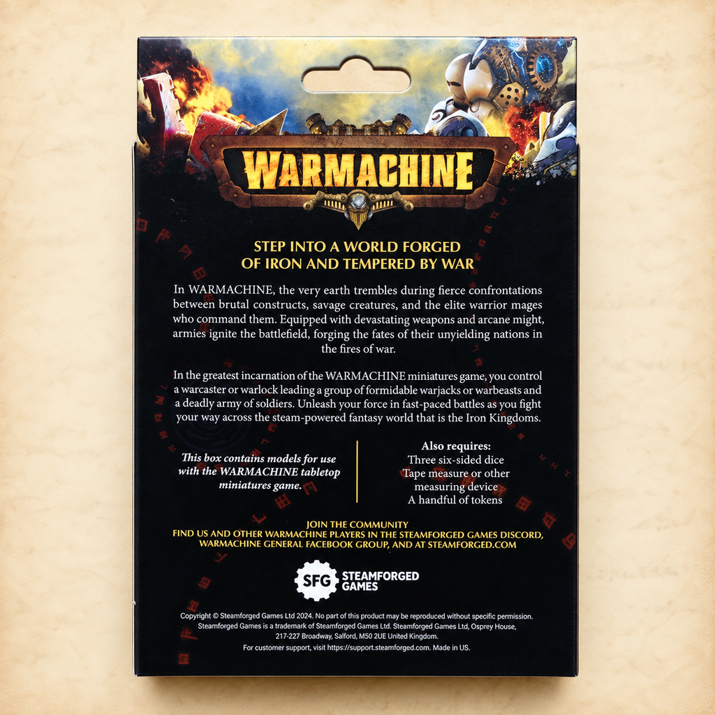 Warmachine: Cryx Necrofactorium Battlegroup Box, box back