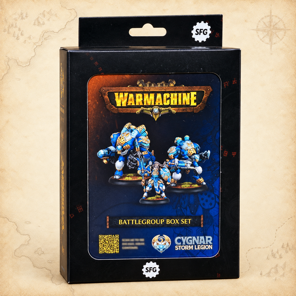 Warmachine: Cygnar Storm Legion Battlegroup Box, box front