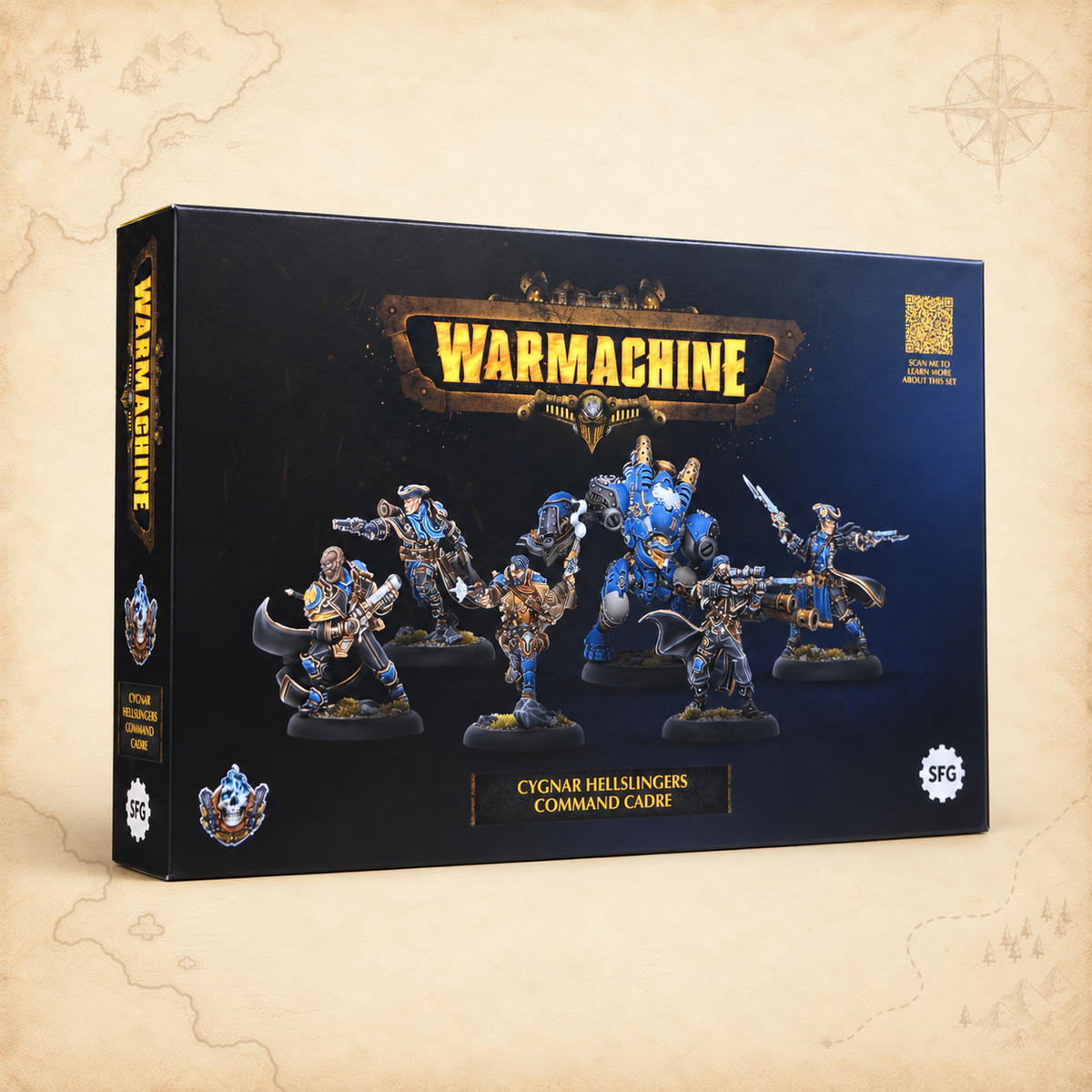Warmachine: Cygnar Hellslingers Command Cadre, box front