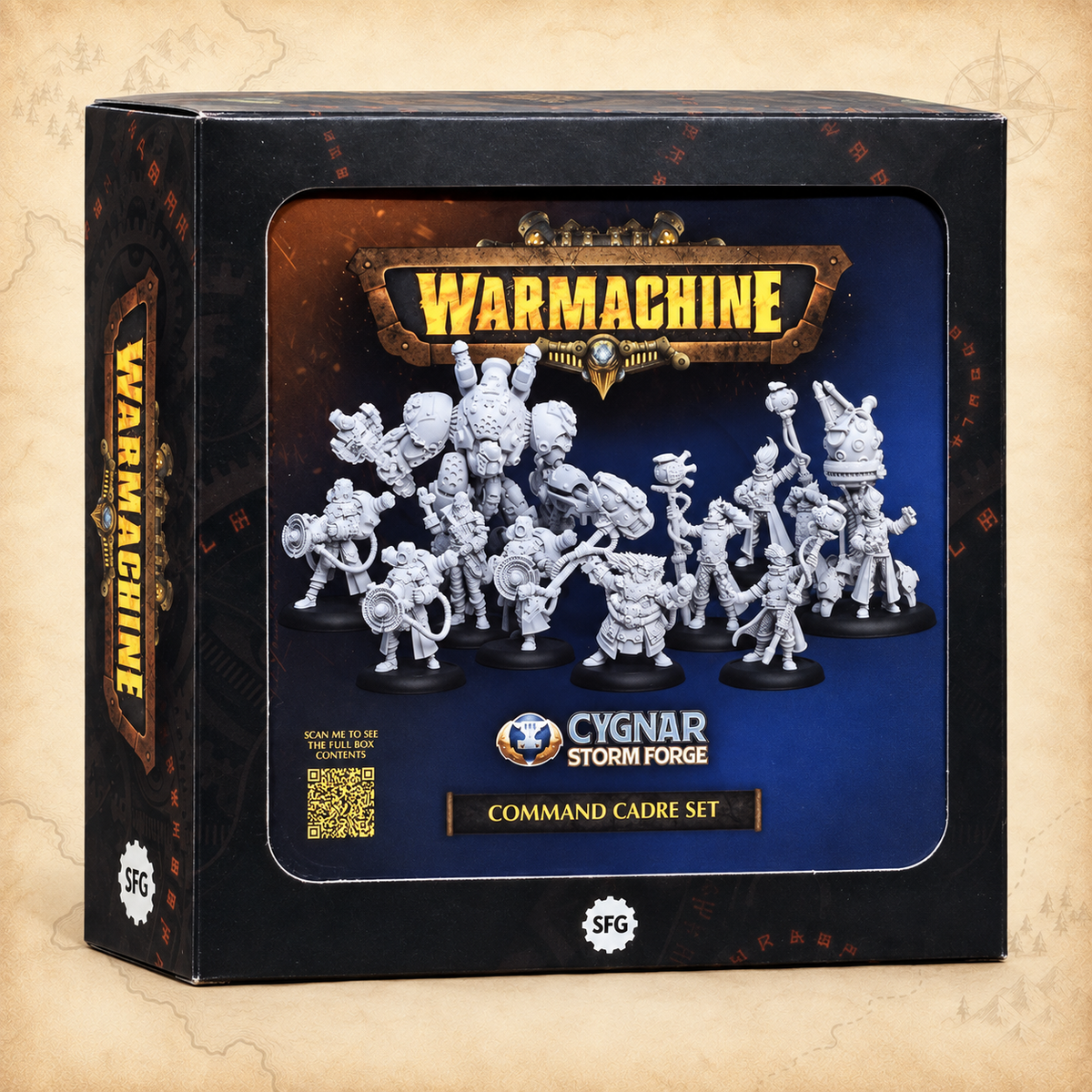 Warmachine: Cygnar Storm Forge Command Cadre, box front