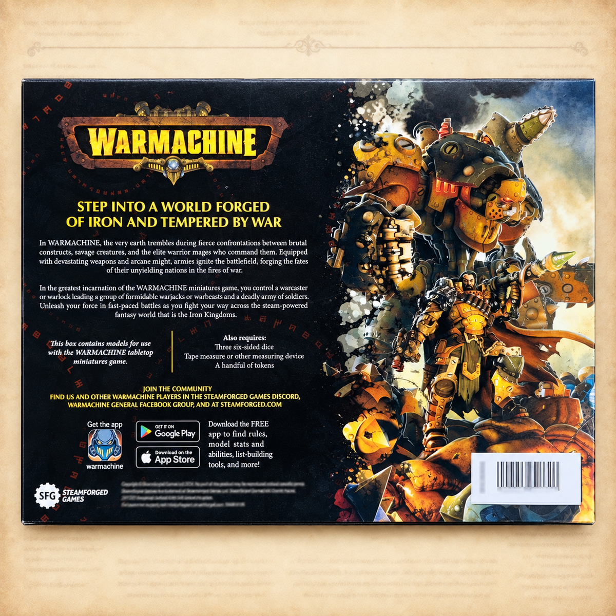 Warmachine: Khador Winter Korps Auxiliary Expansion, box back