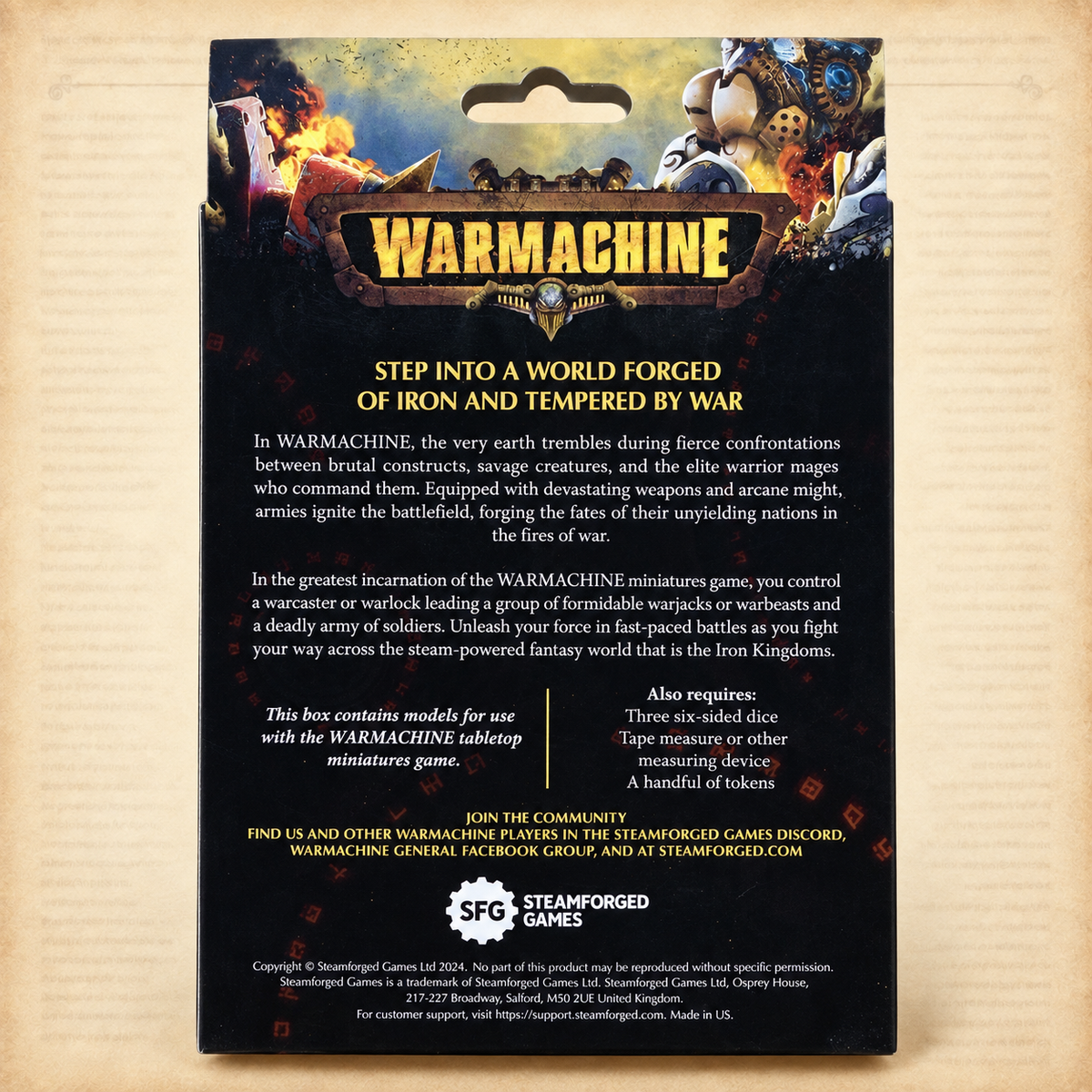 Warmachine: Khador Winter Korps Battlegroup Box, box back
