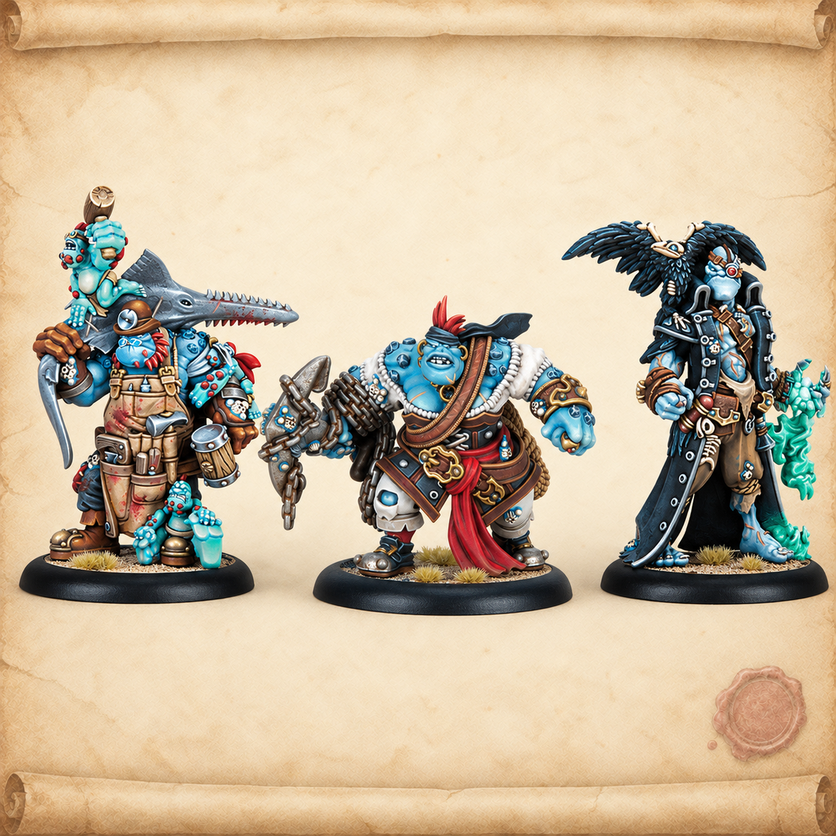 Warmachine: Southern Kriels Brineblood Marauders Auxiliary Expansion, closeup