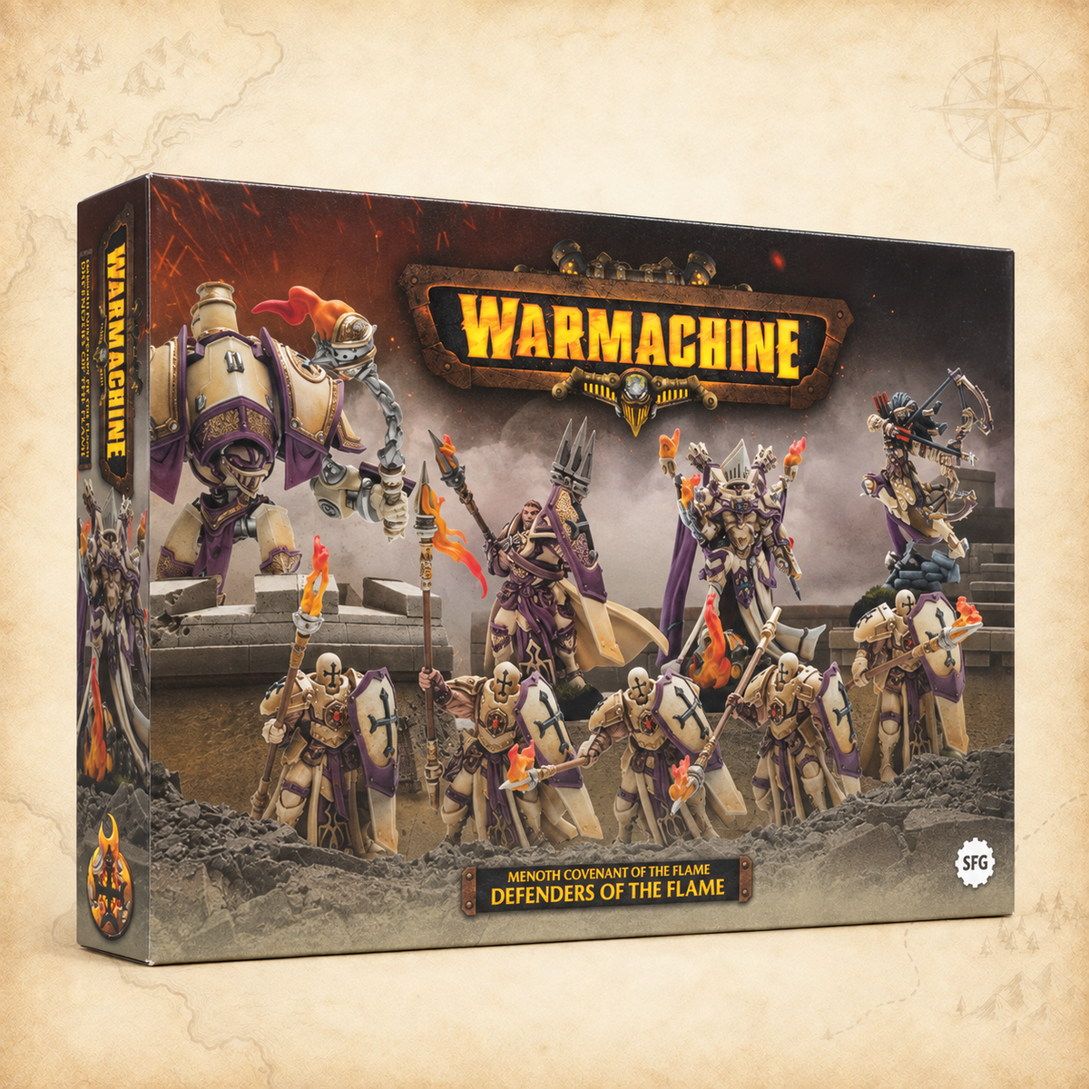 Warmachine: Protectorate of Menoth Covenant of the Flame Command Set - Defenders of the Flame, box front