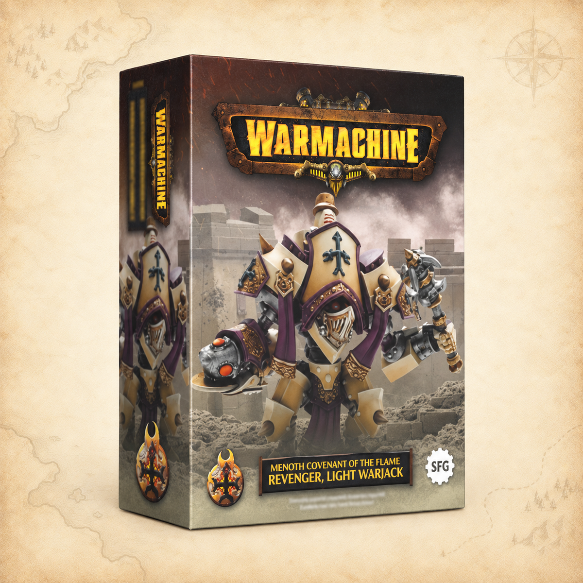 Warmachine: Protectorate of Menoth Revenger Light Warjack, box front