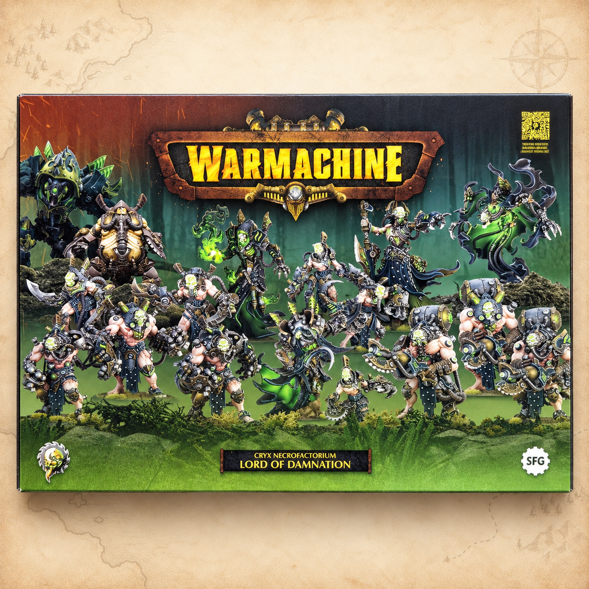 Warmachine: Cryx Necrofactorium Army Box: Lord of Damnation, box front