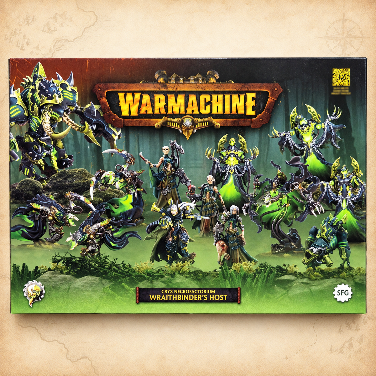 Warmachine: Cryx Necrofactorium Army Box: Wraithbinder's Host, box front