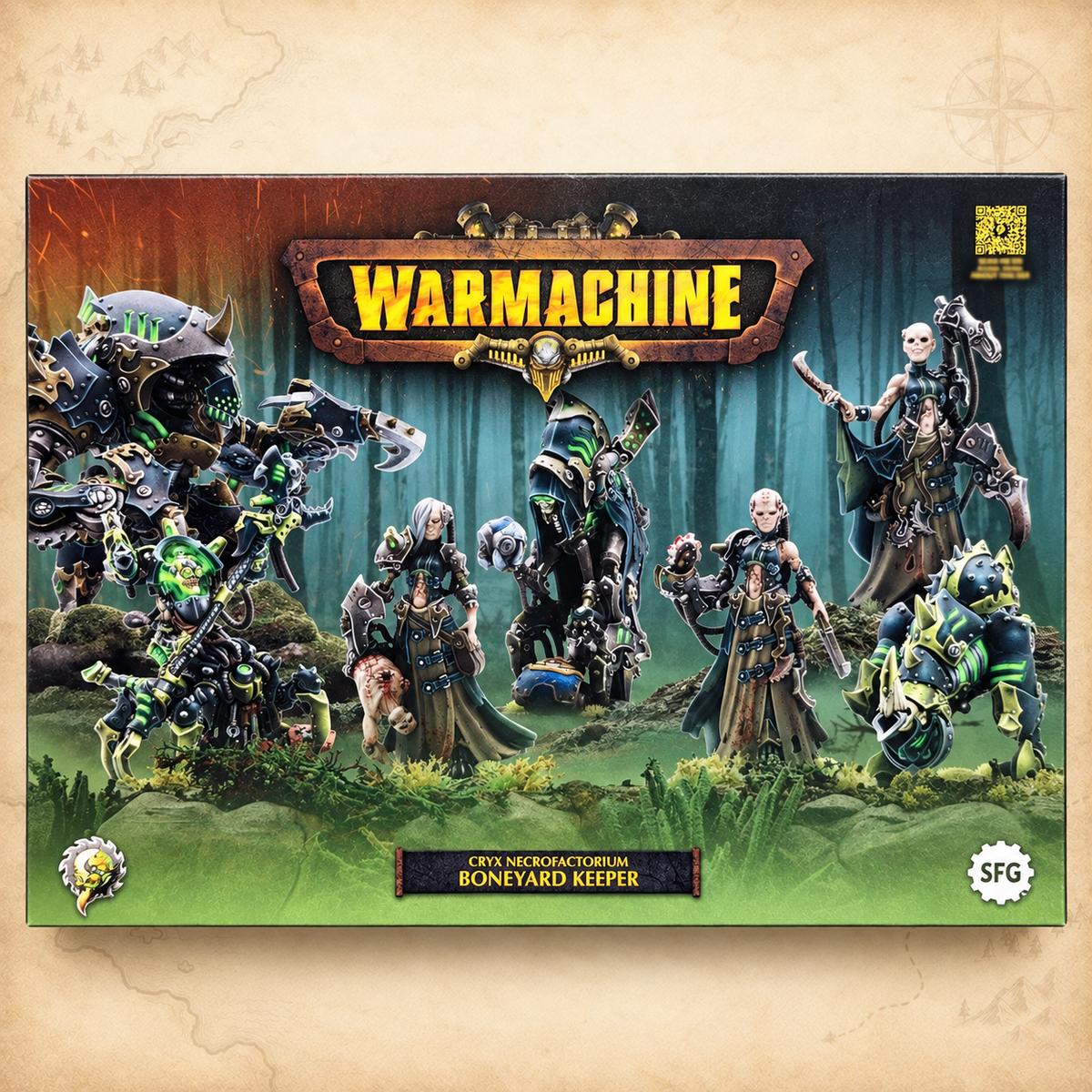 Warmachine: Cryx Necrofactorium Command Set: Boneyard Keeper, box front