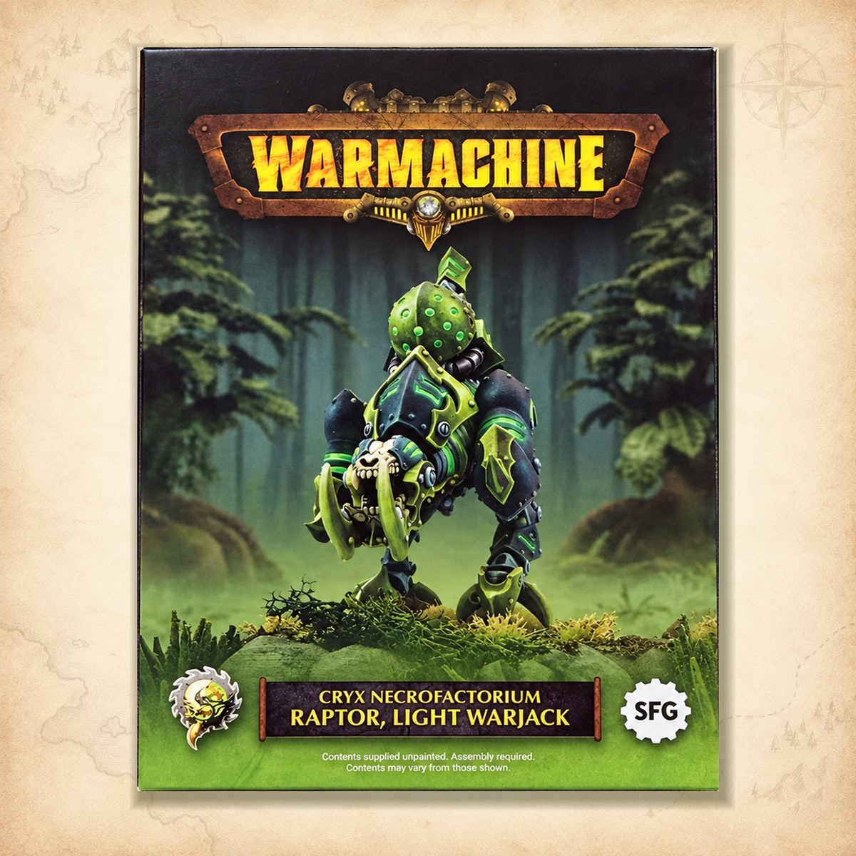 Warmachine: Cryx Necrofactorium Light Warjack: Raptor, box front