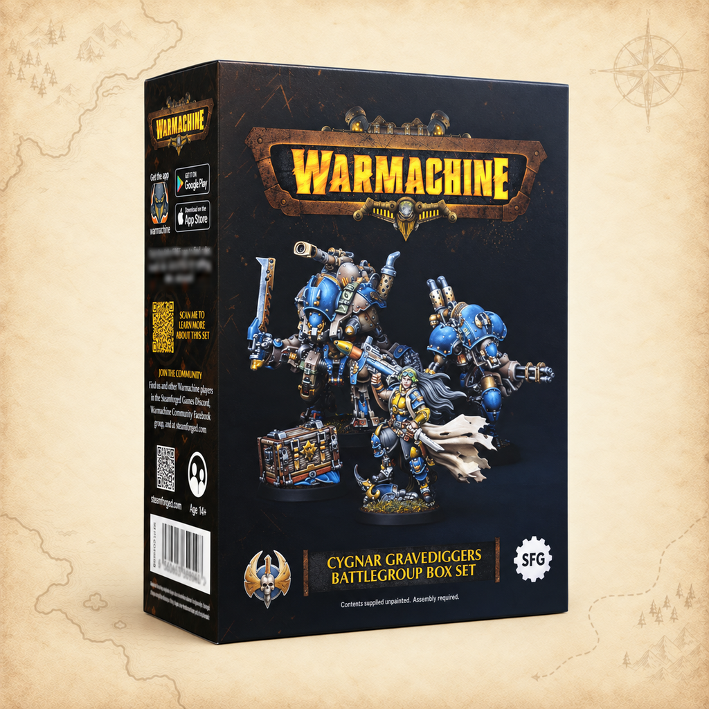 Warmachine: Cygnar Gravediggers Battlegroup Box, box front