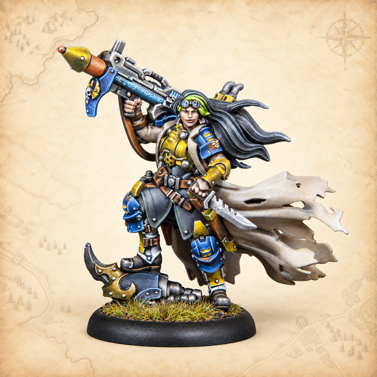 Warmachine: Cygnar Gravediggers Battlegroup Box, warcaster close up
