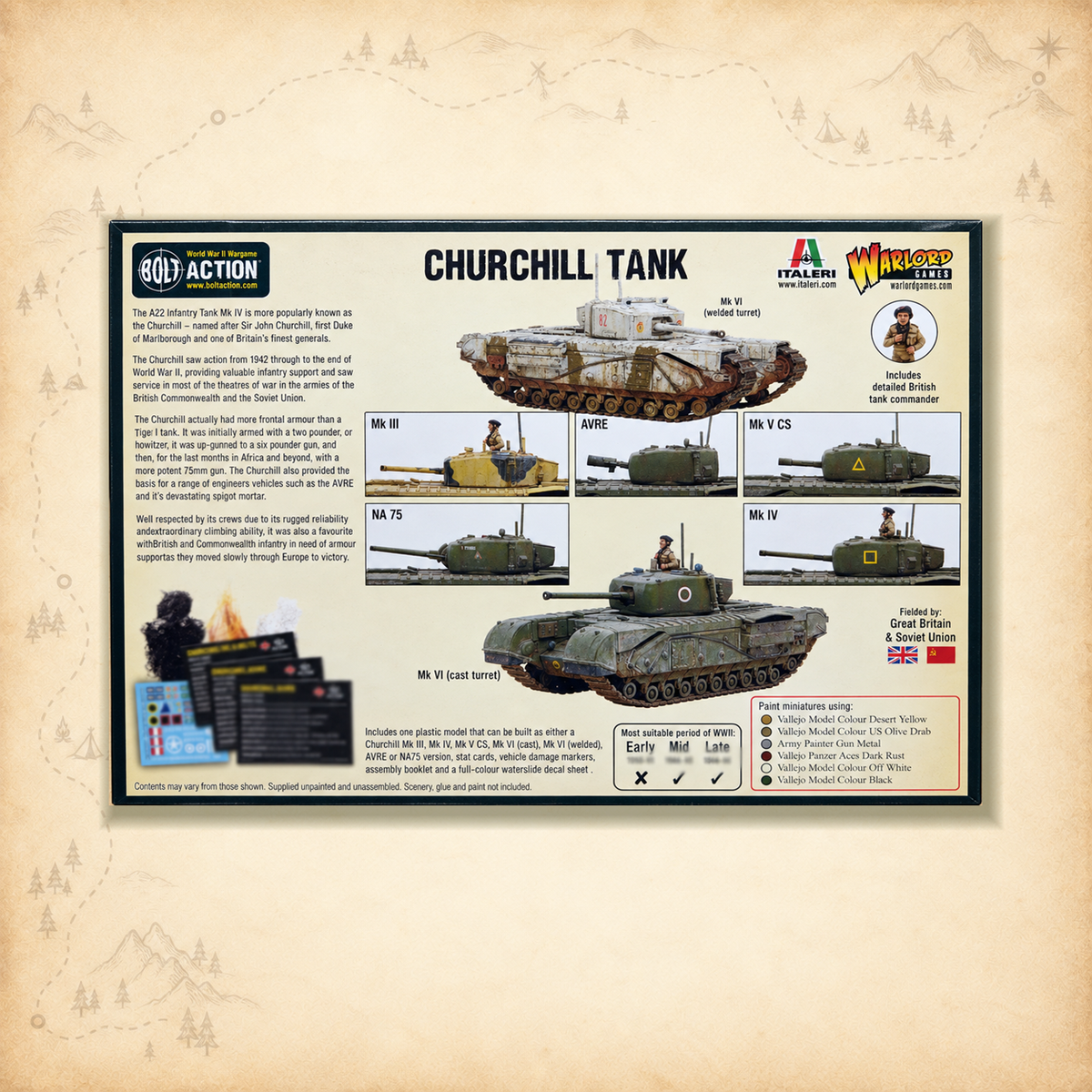 Bolt Action: Churchill Tank (Plastic), box back