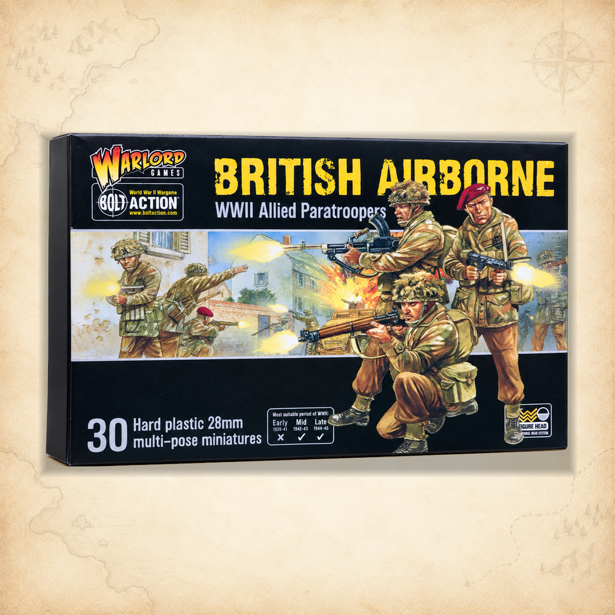 Bolt Action: British Airborne WWII Allied Paratroopers (Plastic), box front